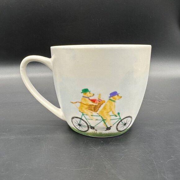 Golden Labrador Dog Mug Bicycle Pimpernel Portmeirion 16 Ounce Coffee Cup 2018 - Picture 4 of 12